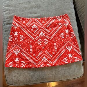 Patagonia Size Large Reddish Orange Patterned Women's Skirt